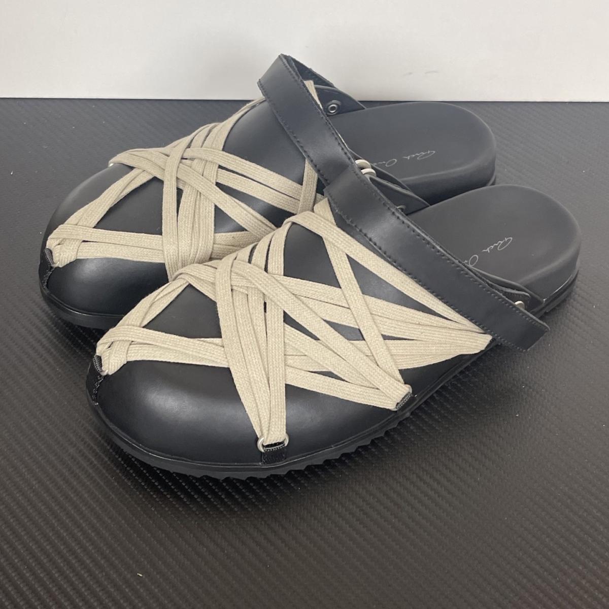 Rick Owens - leather strap crisscross loafers - Imagem 1