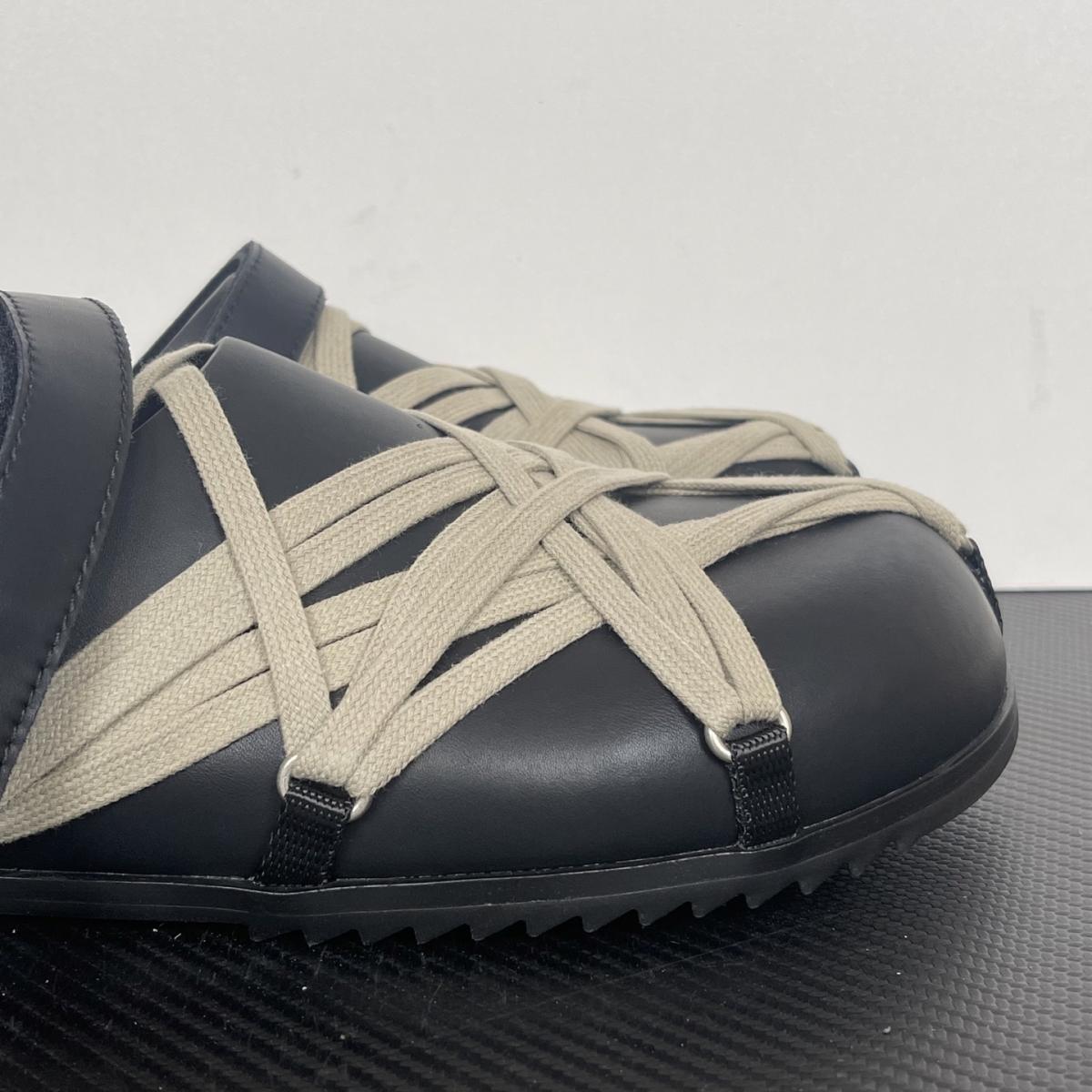 Rick Owens - leather strap crisscross loafers - Imagem 3